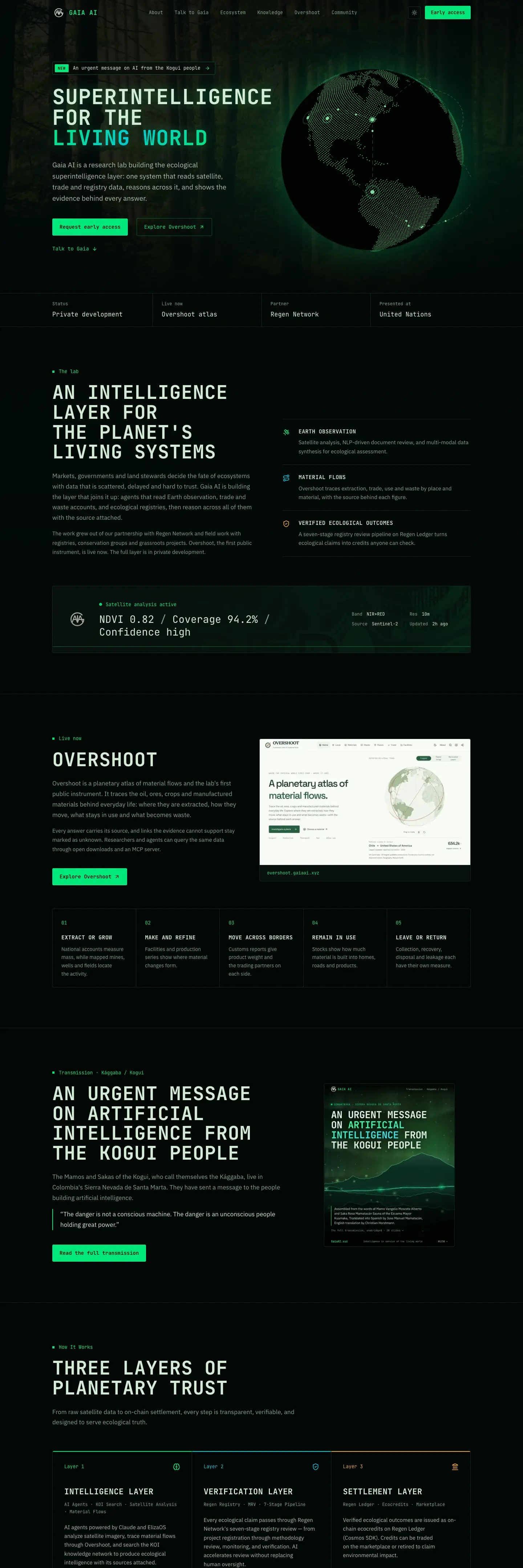 Gaia AI website